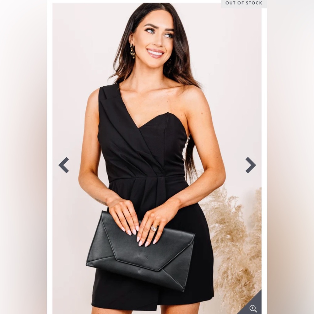 DO+BE Chic Black One-Shoulder Dress